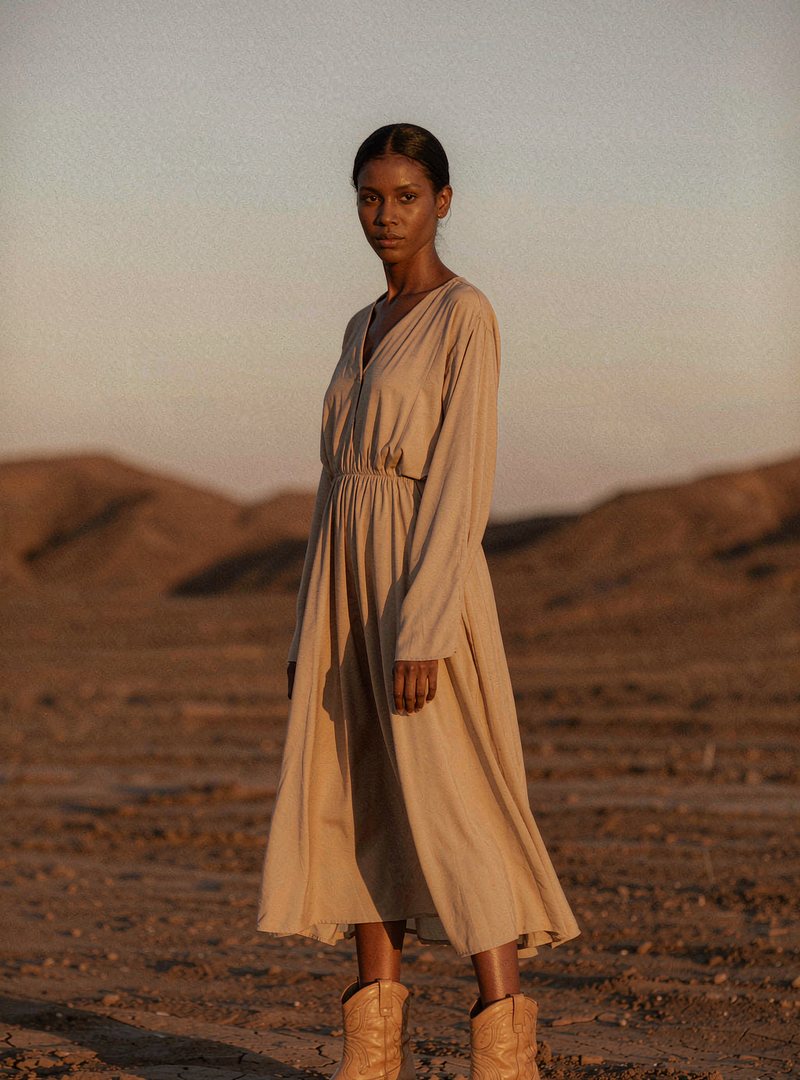 Warrior Ankle Boot — Tan, modelled outdoors